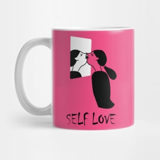 Girl Kissing Herself Mug